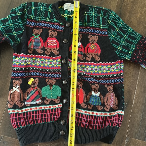 Vintage Susan Bristol teddy bear cardigan, size small Christmas sweater - Picture 9 of 9
